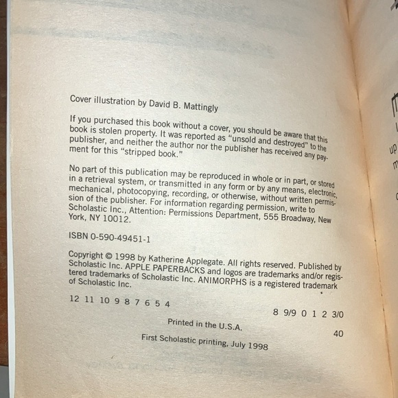 Vintage Animorphs children’s series- book #19 - Picture 5 of 6